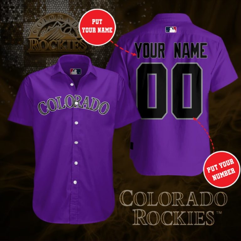 MLB Personalized Colorado Rockies Casual Button Up Shirt