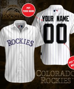 Personalized Colorado Rockies Team Short Sleeve Button Up Shirt