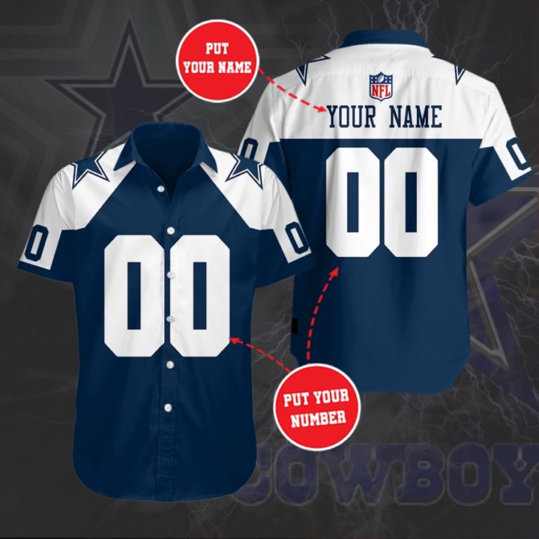 NFL Personalized Dallas Cowboys Team Casual Button Up Shirt