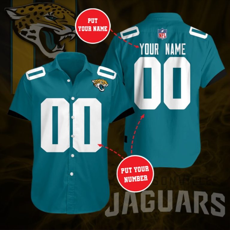 Personalized Jacksonville Jaguars Short Sleeve Button Up Shirt