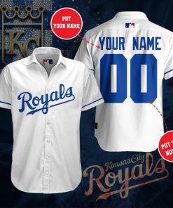 Personalized Kansas City Royals Short Sleeve Button Up Shirt