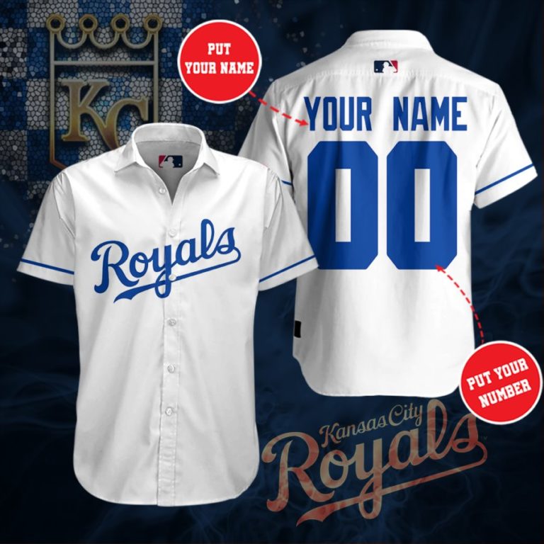 Personalized Kansas City Royals Short Sleeve Button Up Shirt