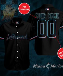 Personalized Miami Marlins Short Sleeve Button Up Shirt Personalized Miami Marlins Short Sleeve Button Up Shirt