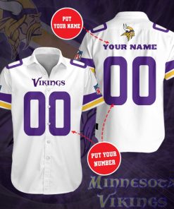 Personalized Minnesota Vikings Short Sleeve Button Up Shirt