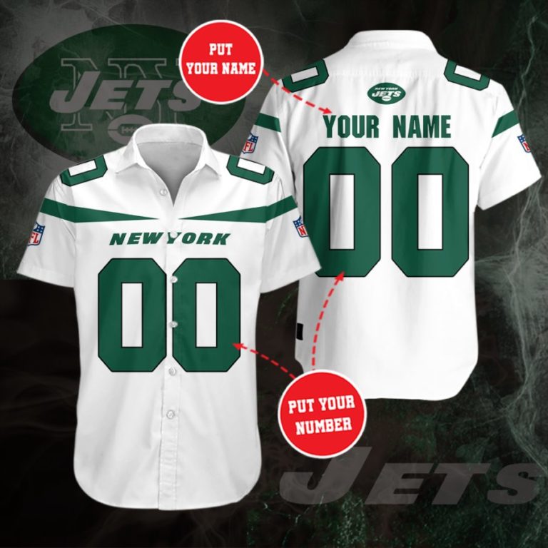 Personalized New York Jets Team Casual Button Up Shirt
