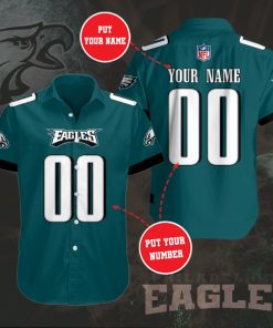 NFL Personalized Philadelphia Eagles Team Short Sleeve Button Up Shirt NFL Personalized Philadelphia Eagles Team Short Sleeve Button Up Shirt