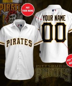 MLB Personalized Pittsburgh Pirates Short Sleeve Button Up Shirt