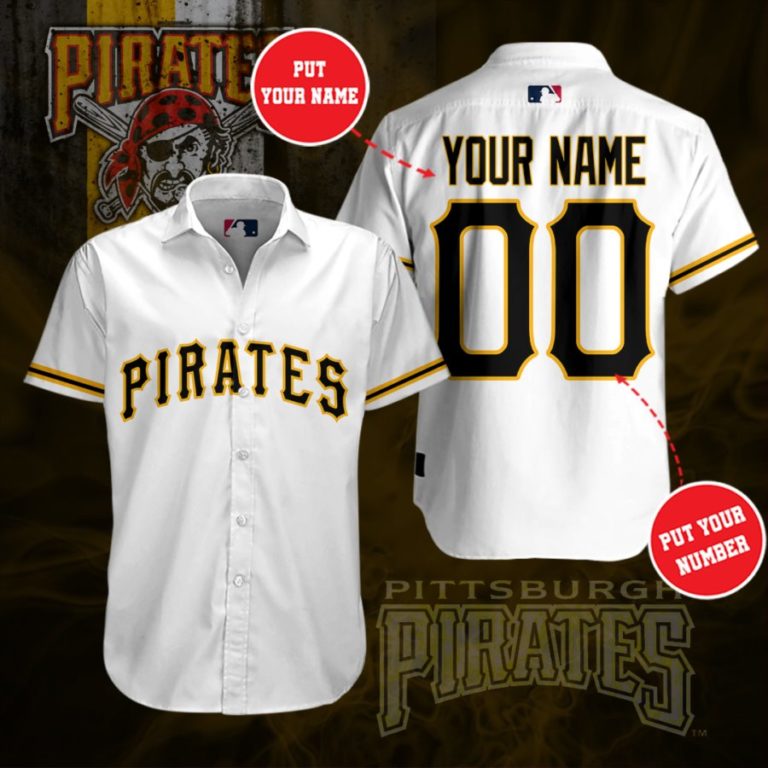 MLB Personalized Pittsburgh Pirates Short Sleeve Button Up Shirt