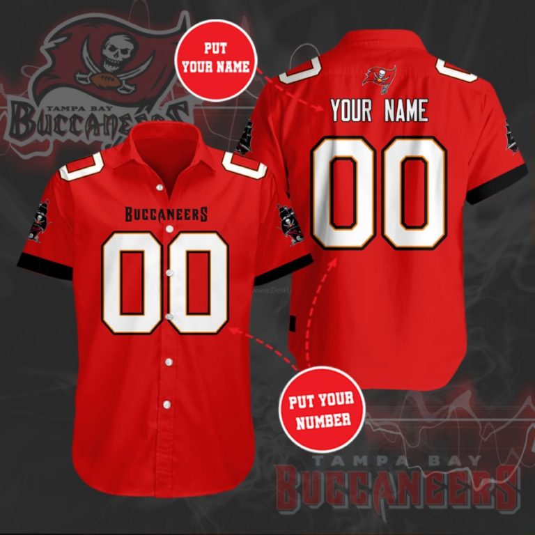 Personalized Tampa Bay Buccaneers Short Sleeve Button Up Shirt