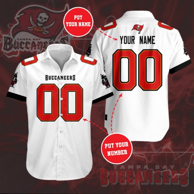 Personalized Tampa Bay Buccaneers Team Short Sleeve Button Up Shirt