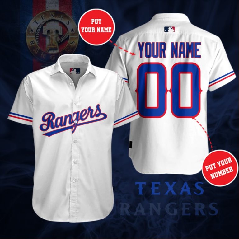 Personalized Texas Rangers Short Sleeve Button Up Shirt