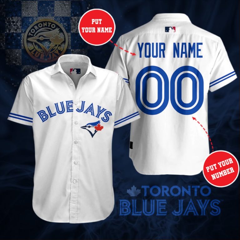 Personalized Toronto Blue Jays Casual Button Up Shirt