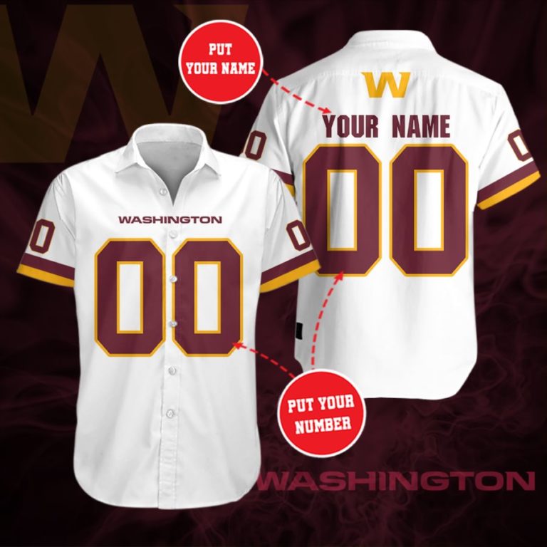 Personalized Washington Redskins Casual Button Up Shirt