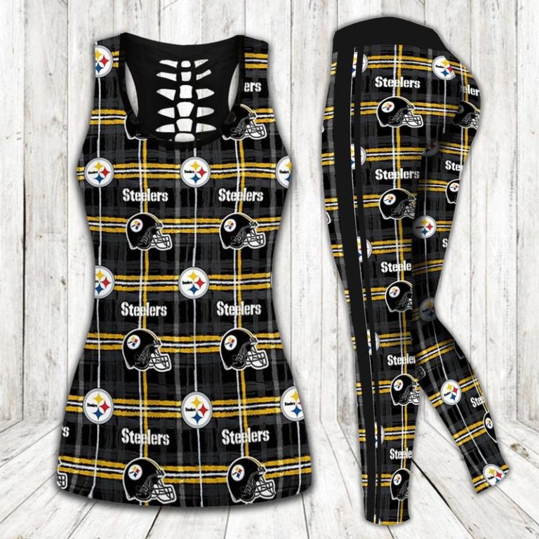 Pittsburgh Steelers Aop Hollow Tank Top and Leggings