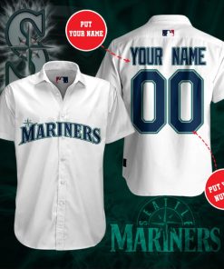 Seattle Mariners Short Sleeve Button Up Shirt Seattle Mariners Short Sleeve Button Up Shirt