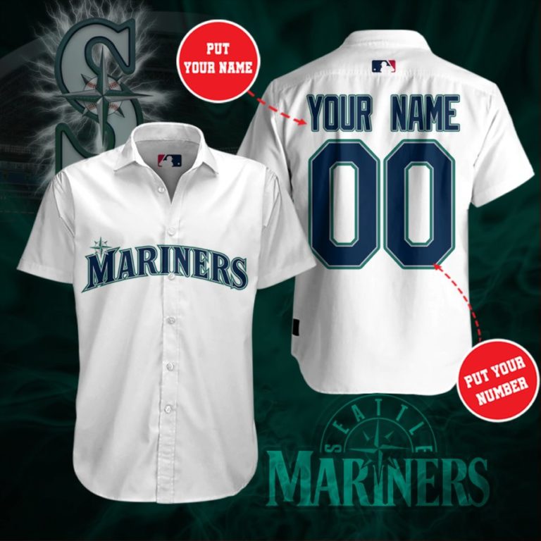 Seattle Mariners Short Sleeve Button Up Shirt