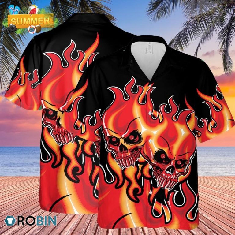 Skull Gift Fire Hot Skull Hawaii Shirt