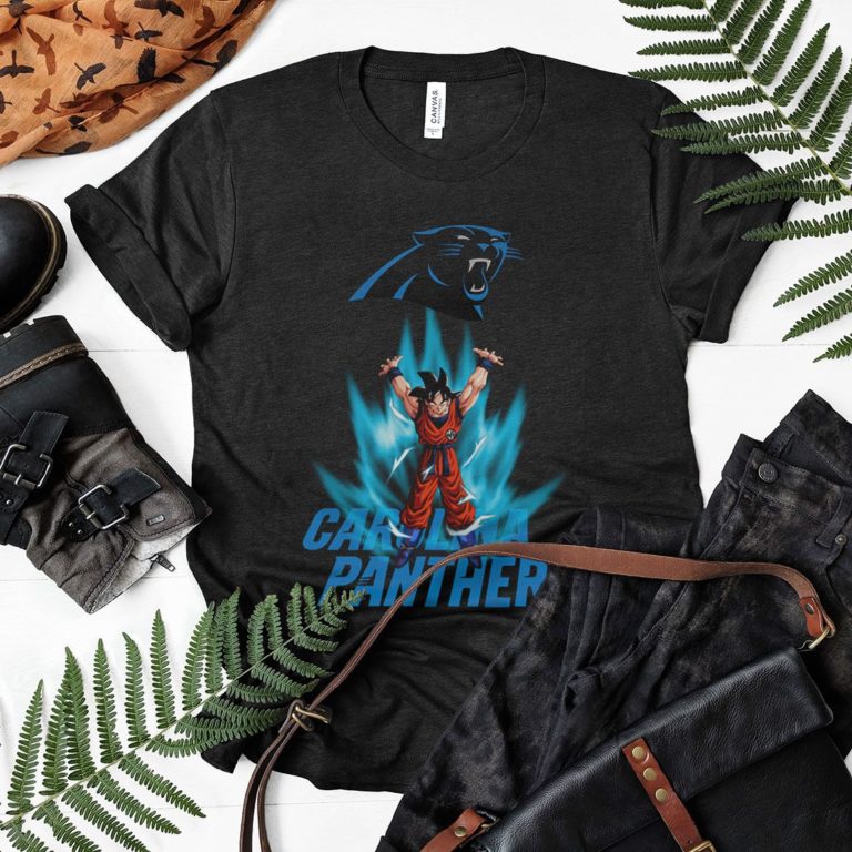 Son Goku Powering Up In Energy Carolina Panthers Shirt
