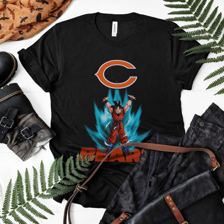 Son Goku Powering Up In Energy Chicago Bears Shirt