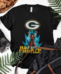 Son Goku Powering Up In Energy Green Bay Packers Shirt