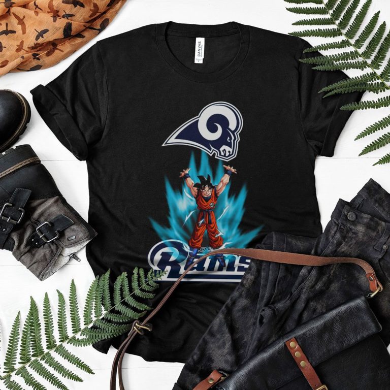 Son Goku Powering Up In Energy Los Angeles Rams Shirt