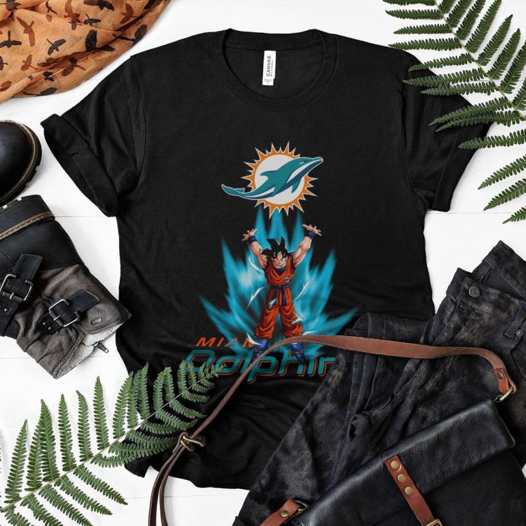 Son Goku Powering Up In Energy Miami Dolphins Shirt