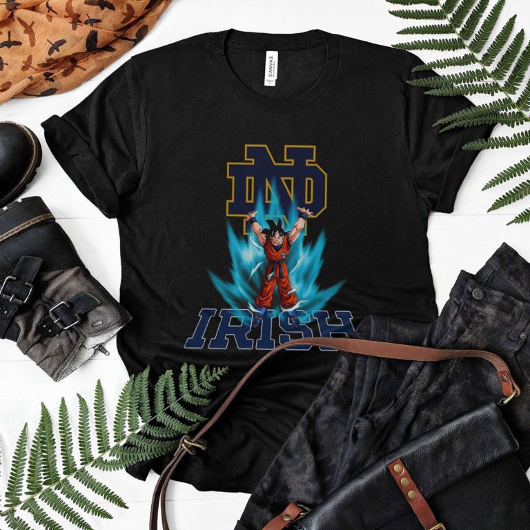 Son Goku Powering Up In Energy Notre Dame Fighting Irish Shirt