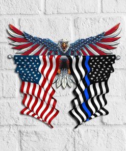 Thin Blue Line Flags Metal Sign Thin Blue Line Flags Metal Sign