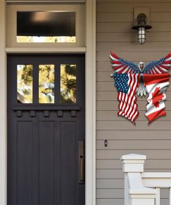 US and Canada Flag Cut Metal Sign US and Canada Flag Cut Metal Sign