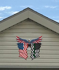 US Thin Green Line Flags Cut Metal Sign US Thin Green Line Flags Cut Metal Sign