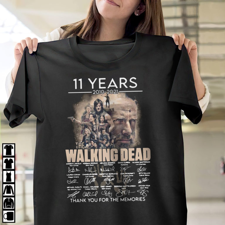 11 Years 2010 2021 The Walking Dead Thank You For The Memories Signatures T-Shirt