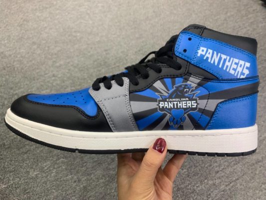 Carolina Panthers Football Jordan 1 High Sneakers