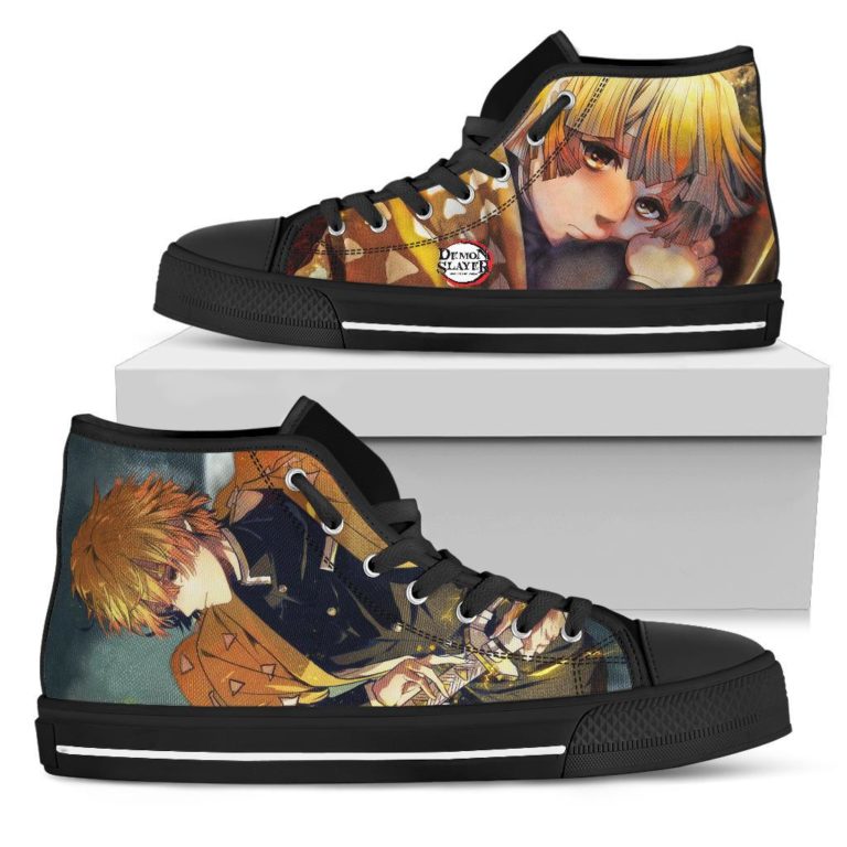 Agatsuma Zenitsu 3d Print Canvas High Top Shoes