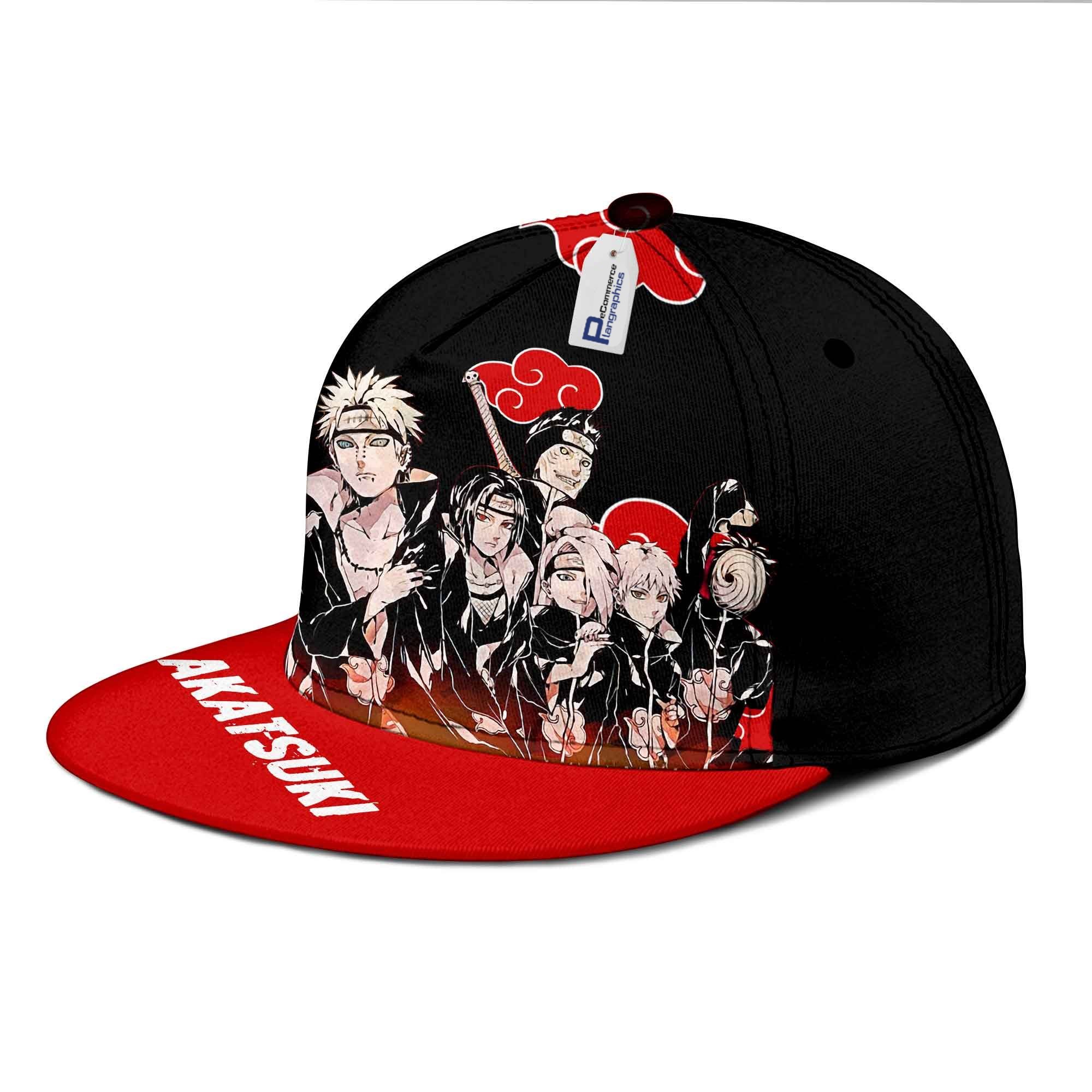 Akatsuki Team Snapback Hat Custom Naruto Anime Hat - RobinPlaceFabrics