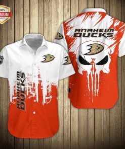 Anaheim Ducks Hockey Short Sleeve Button Up Shirt