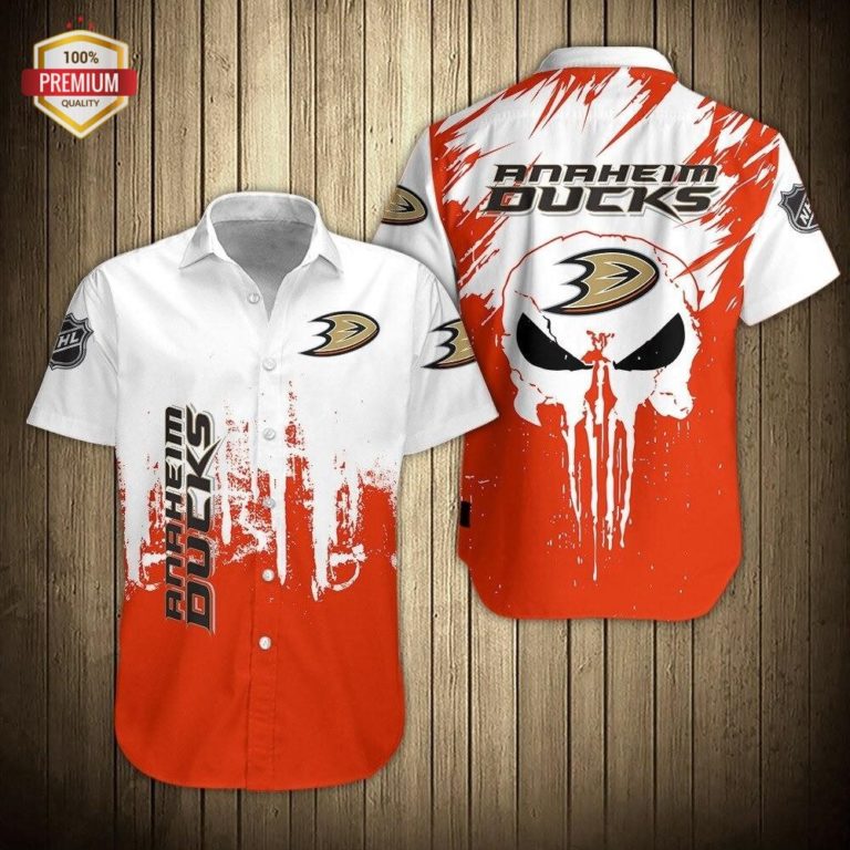 Anaheim Ducks Hockey Short Sleeve Button Up Shirt