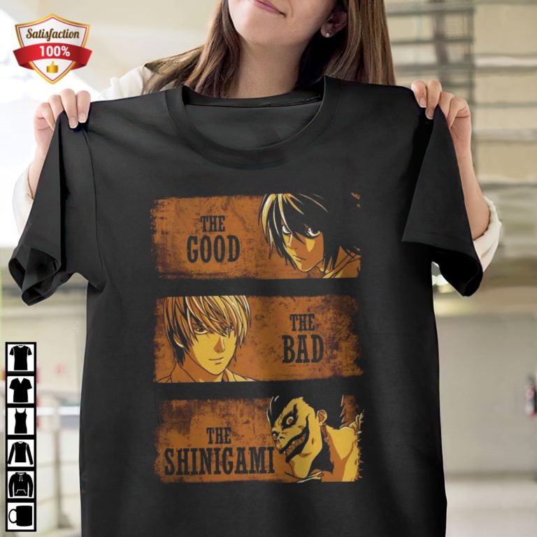 Anime Death Note The Good L The Bad Light Yagami The Shinigami Ryuk T-Shirt