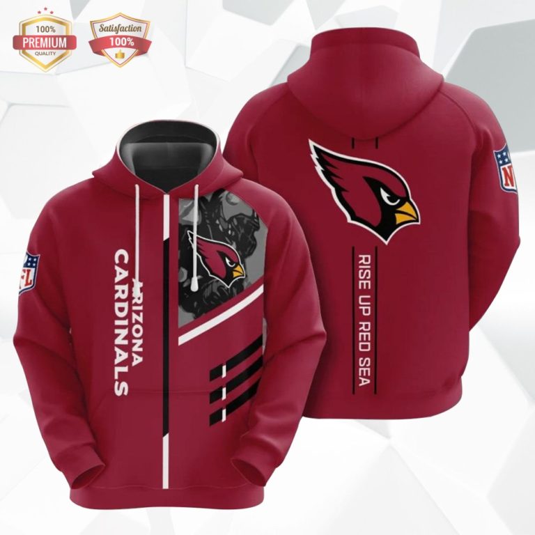 Arizona Cardinals Rise Up Red Sea 3D Print Hoodie