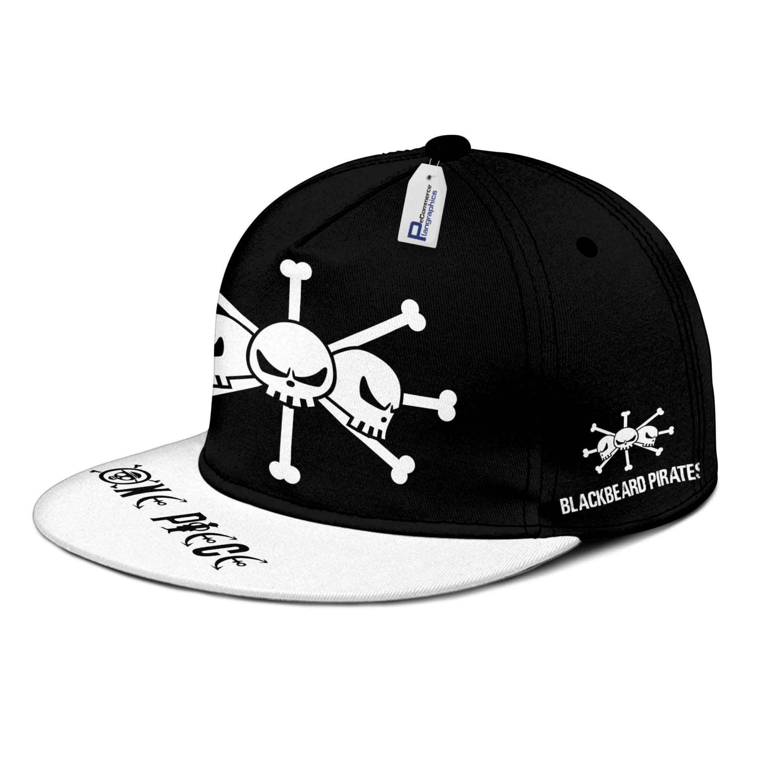 Blackbeard Pirates Hat Cap One Piece Anime Snapback Hat RobinPlaceFabrics