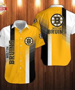 Boston Bruins Hockey Short Sleeve Button Up Shirt