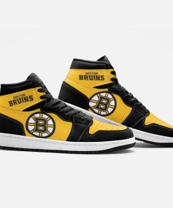 Boston Bruins Jordan 1 High Sneakers Boots Boston Bruins Jordan 1 High Sneakers Boots