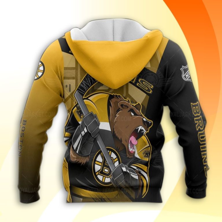 Boston Bruins Hockey Mascot 3D All Over Print Hoodie and Zip-up