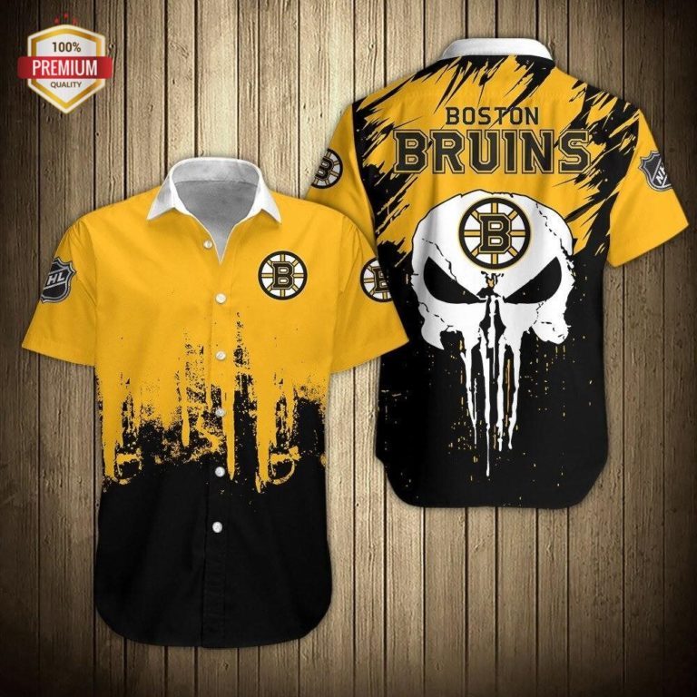 Boston Bruins Short Sleeve Button Up Shirt