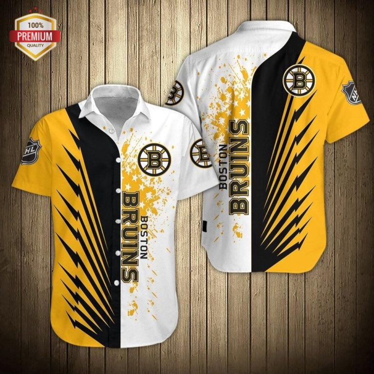 Boston Bruins Team AOP Short Sleeve Button Shirt