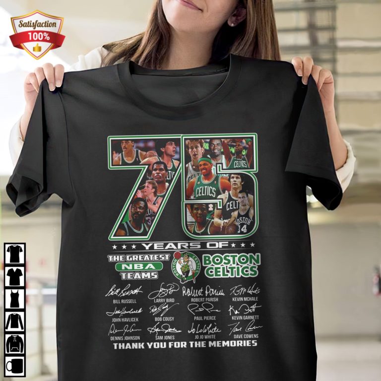 Boston Celtics 75 Years Of The Greatest Nba Teams Signatures Thank You For The Memories T-Shirt