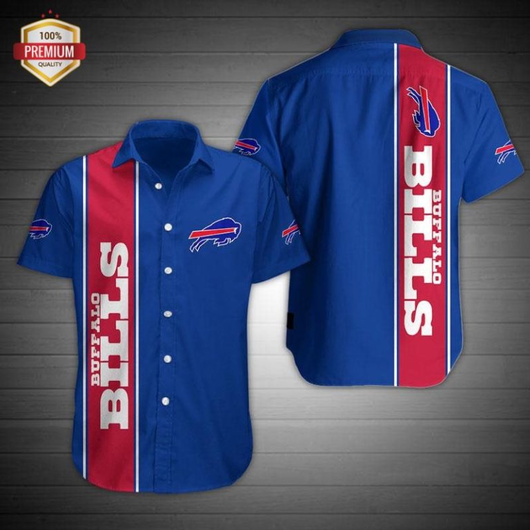 Buffalo Bills Football Short Sleeve Button Up Shirt