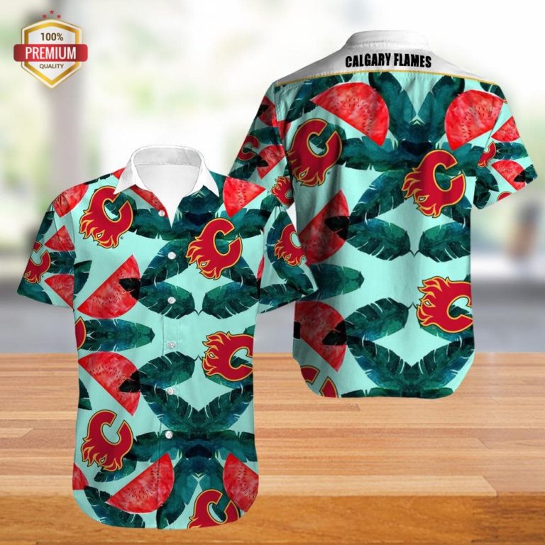 Calgary Flames Aloha Shirt, Hawaiian Beach Shirt Short Sleeve