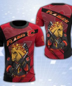 Calgary Flames Mascot 3D Print T-Shirt Calgary Flames Mascot 3D Print T-Shirt