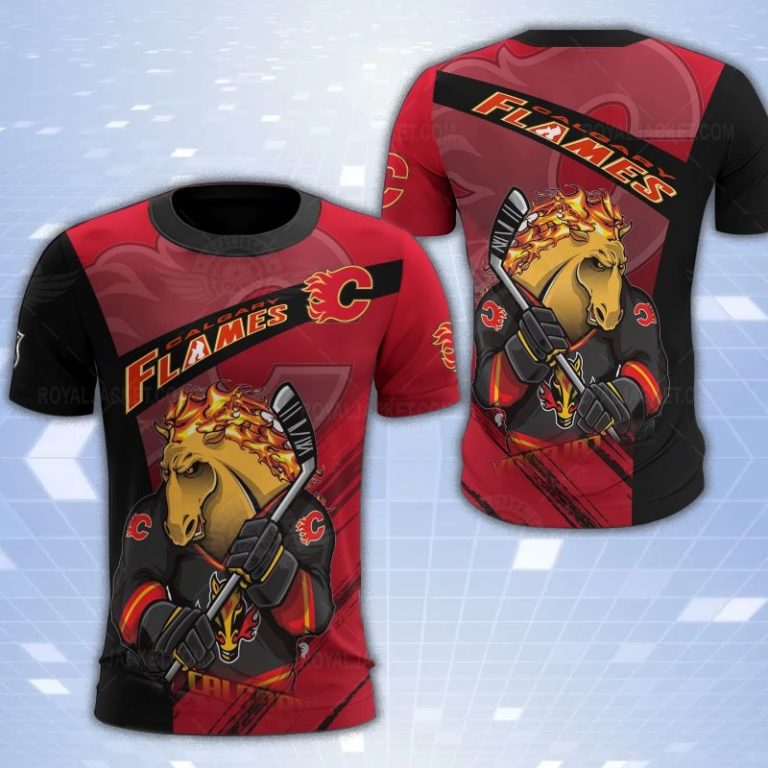 Calgary Flames Mascot 3D Print T-Shirt