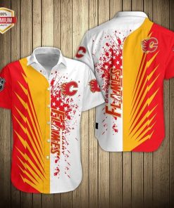 Calgary Flames Short Sleeve Button Up Shirt Calgary Flames Short Sleeve Button Up Shirt